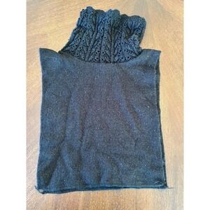 Vtg 70s 80s Black Knit Dickey Turtleneck Made in USA Sweater Insert Neck Warmer